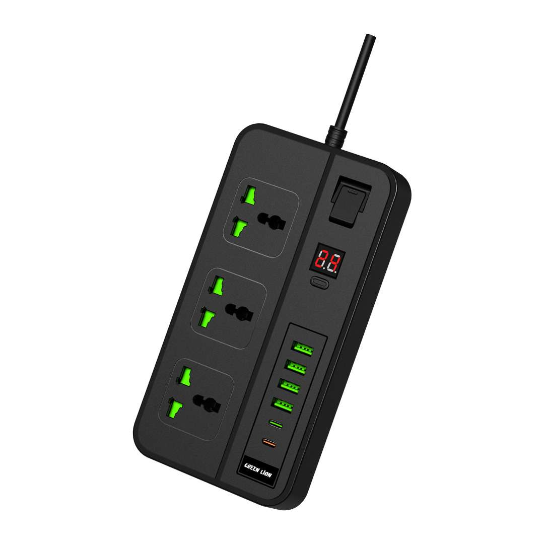 Green Lion Spark 300 Power Inverter 300W( 2 AC+2 USB-A 3.4A +3 PD 20W+2 QC 3.0 ) - Linkphones Center